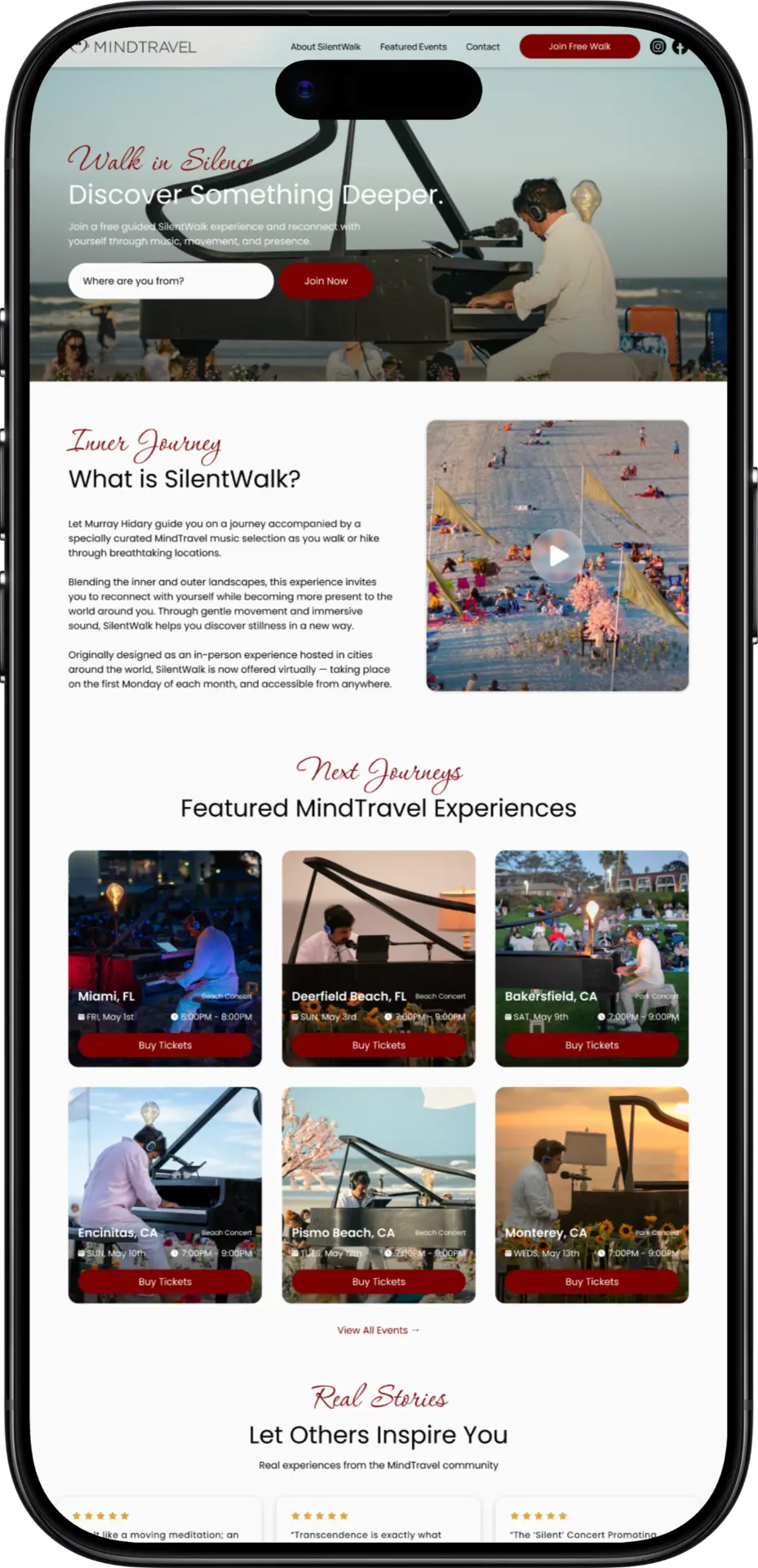 MindTravel campaign shown on a mobile mockup
